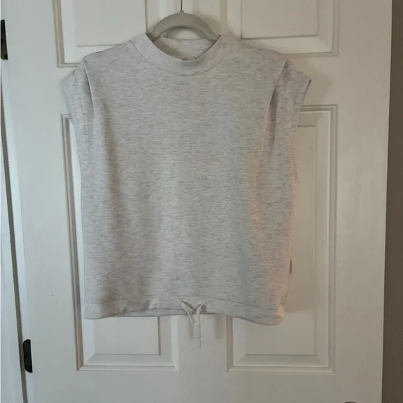 Varley Ivory Marl Double Soft Women's Otis Sleeveless Sweatshirt Sz XS - Picture 5 of 14